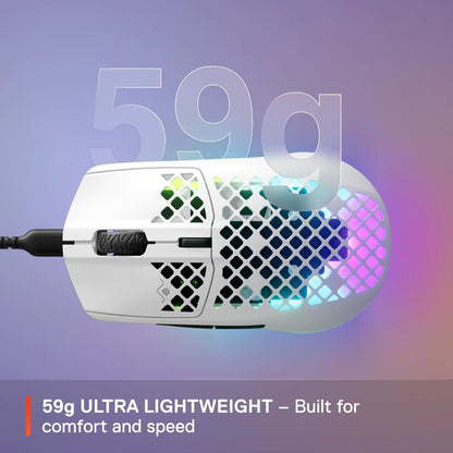 SteelSeries Aerox 3 - Holey RGB Gaming Mouse - Ultralekka, wodoodporna konstrukcja - Optyczny czujnik TrueMove Core o rozdzielczości 8500 DPI