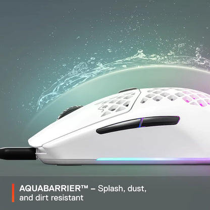 SteelSeries Aerox 3 - Holey RGB Gaming Mouse - Ultralekka, wodoodporna konstrukcja - Optyczny czujnik TrueMove Core o rozdzielczości 8500 DPI
